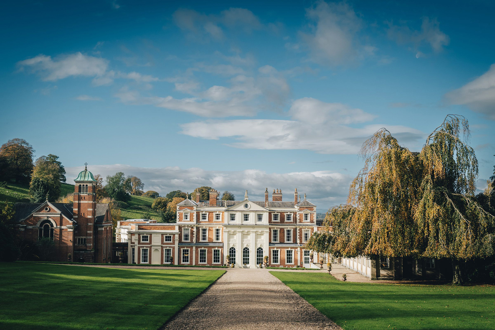 Wedding couple at Hawkstone Hall in Shrewsbury.