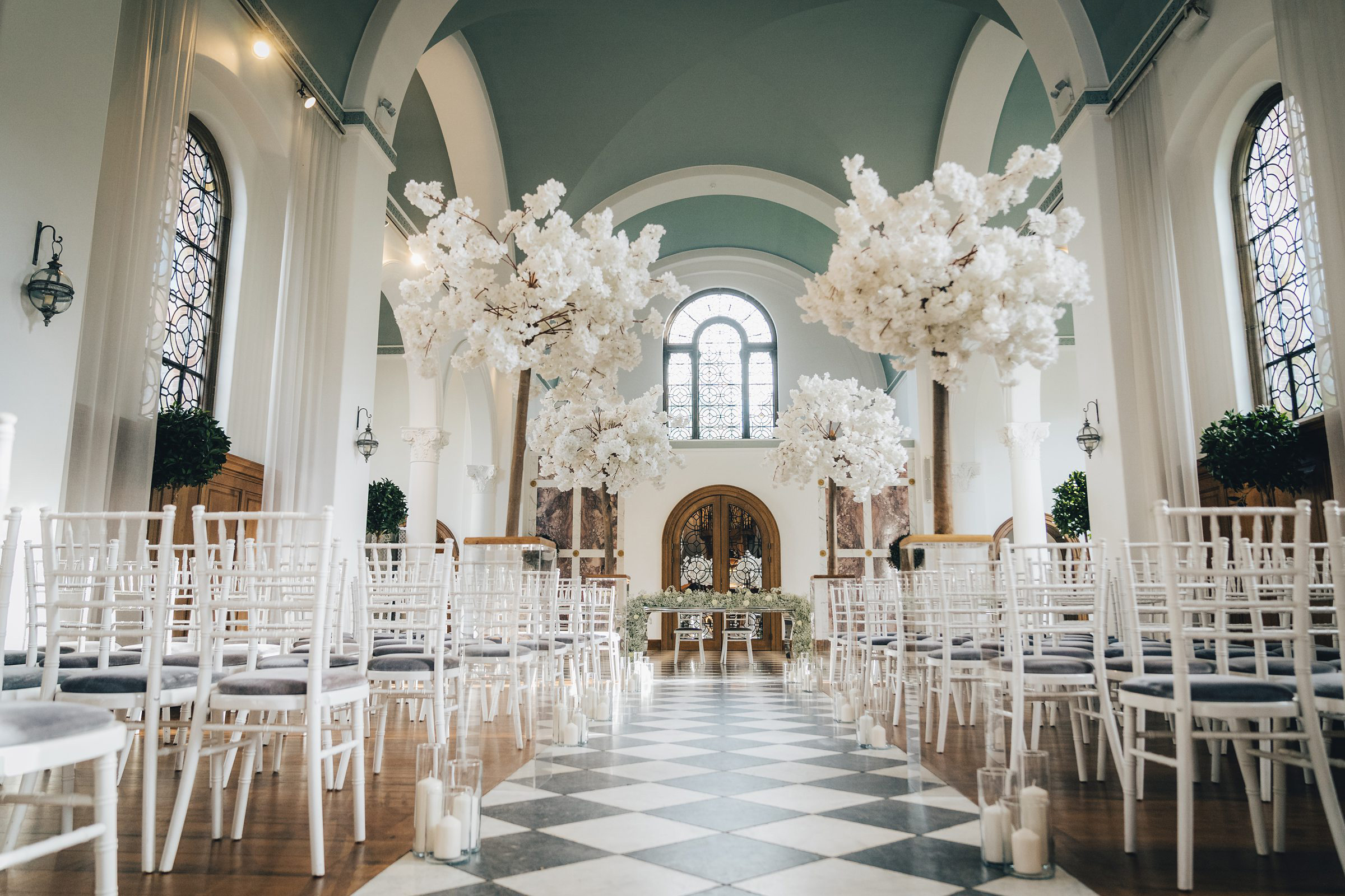 Lucy and Craig’s wedding ceremony in the Hawkstone Hall chapel