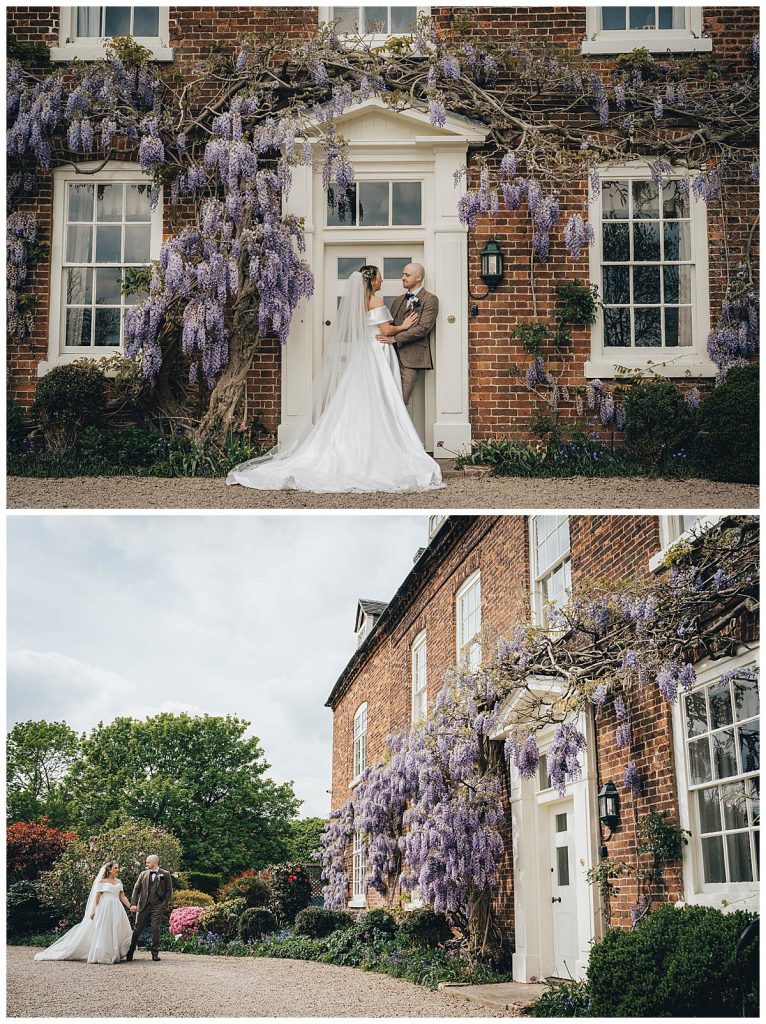 Bride and groom outside Alrewas Hayes - Alrewas Hayes wedding photographer