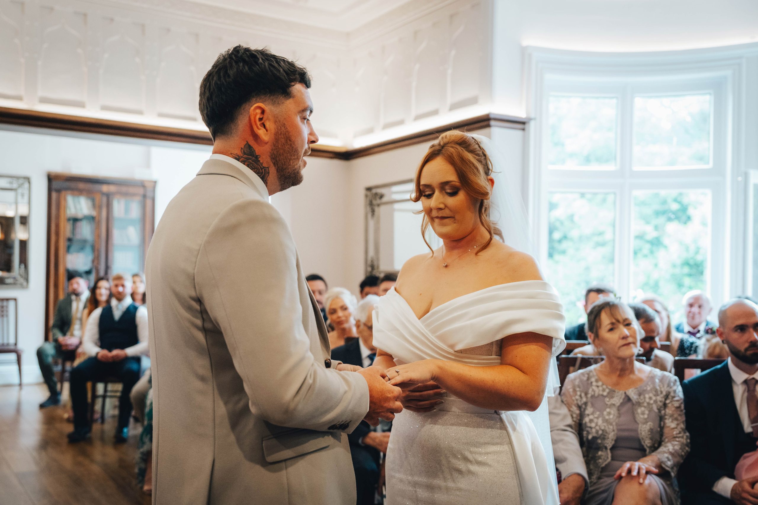 Exchange of vows inside Pendrell Hall wedding venue