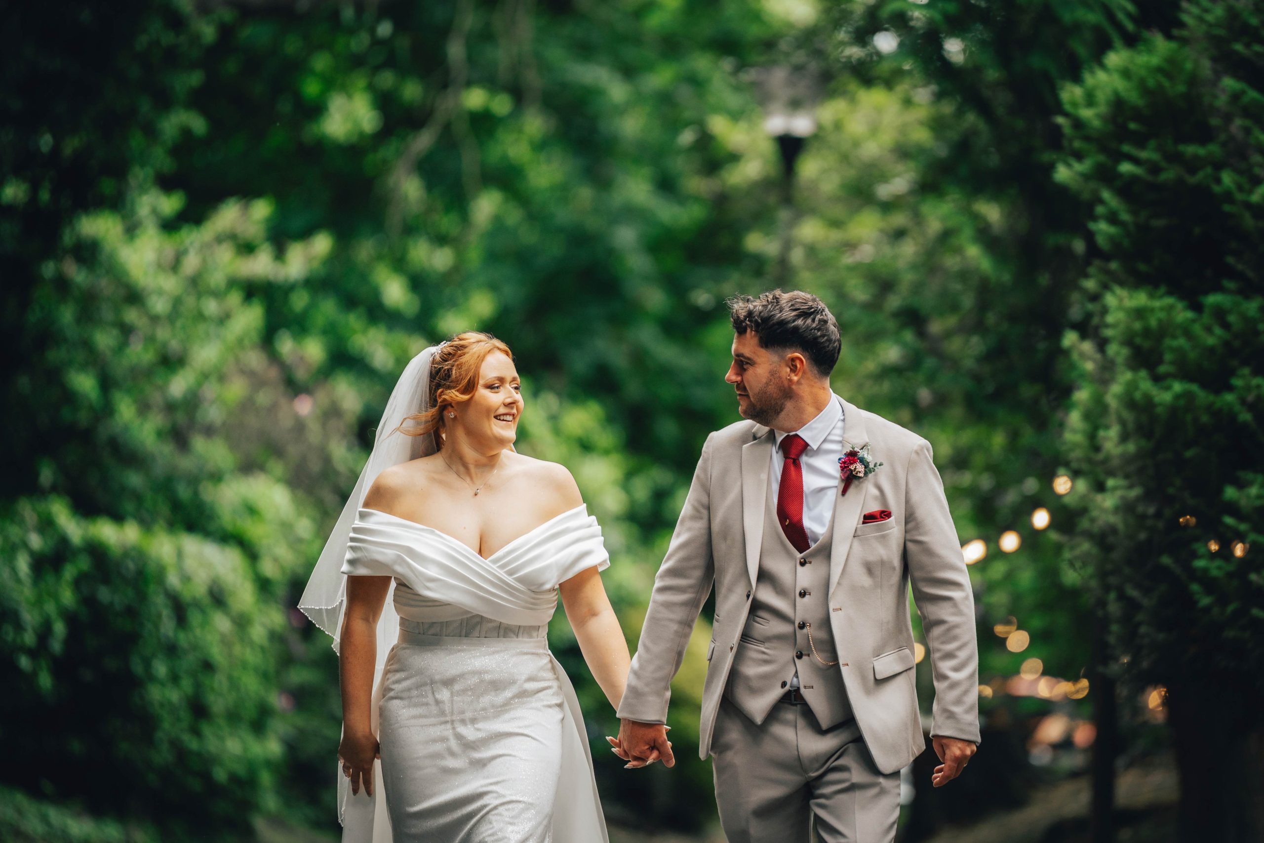 Sunshine in the gardens at Pendrell Hall wedding