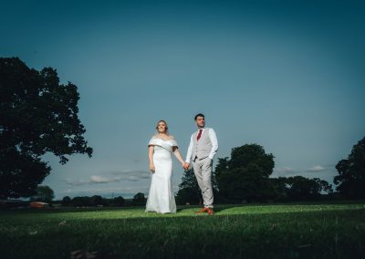 Golden hour bride and groom portrait at Pendrell Hall