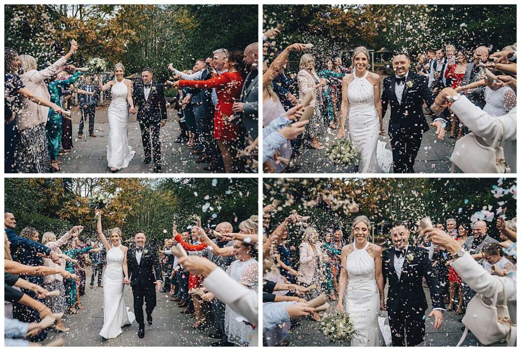 Elegant black tie wedding photography at Fairlawns Hotel