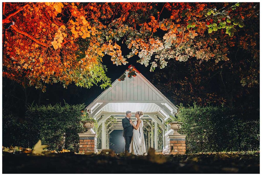 Elegant black tie wedding photography at Fairlawns Hotel