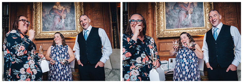 Guests enjoying Amanda and Dean wedding at Sandon Hall