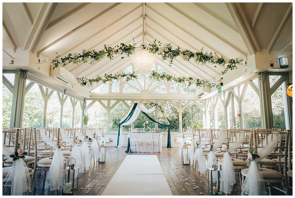 Bride walking down the aisle at The Moat House