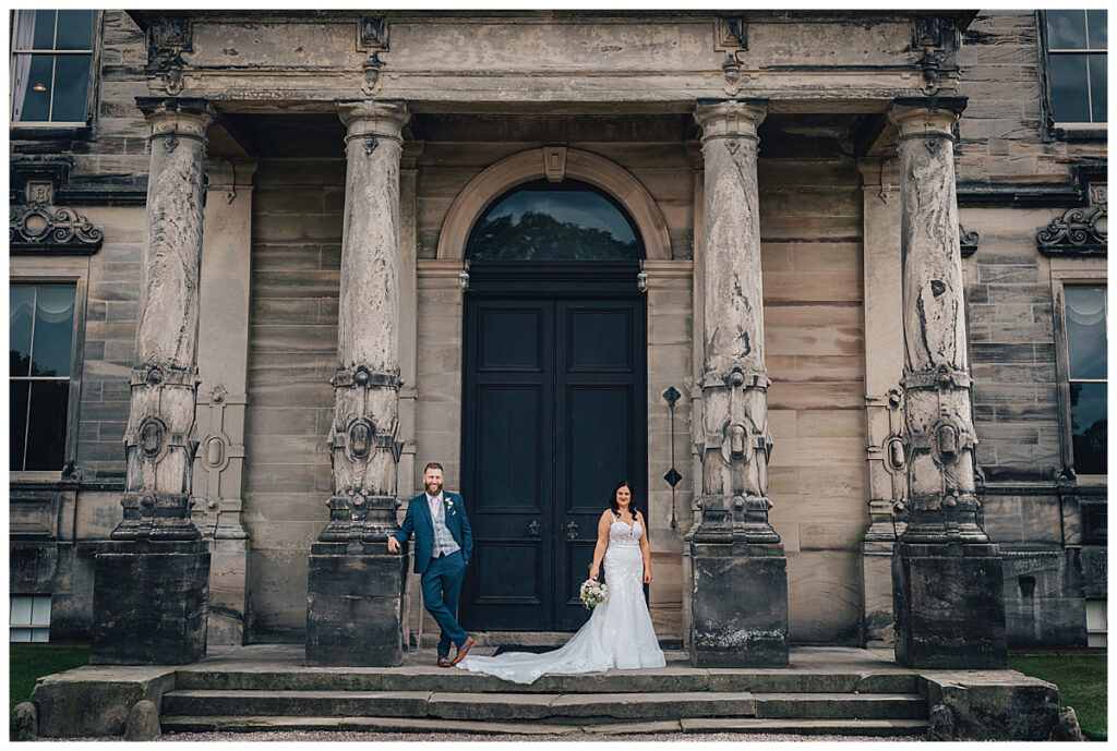 Bride and groom portraits at Sandon Hall Staffordshire