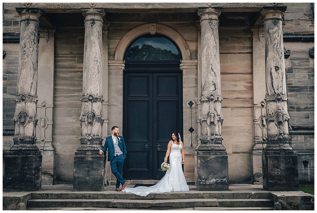 Bride and groom portraits at Sandon Hall Staffordshire