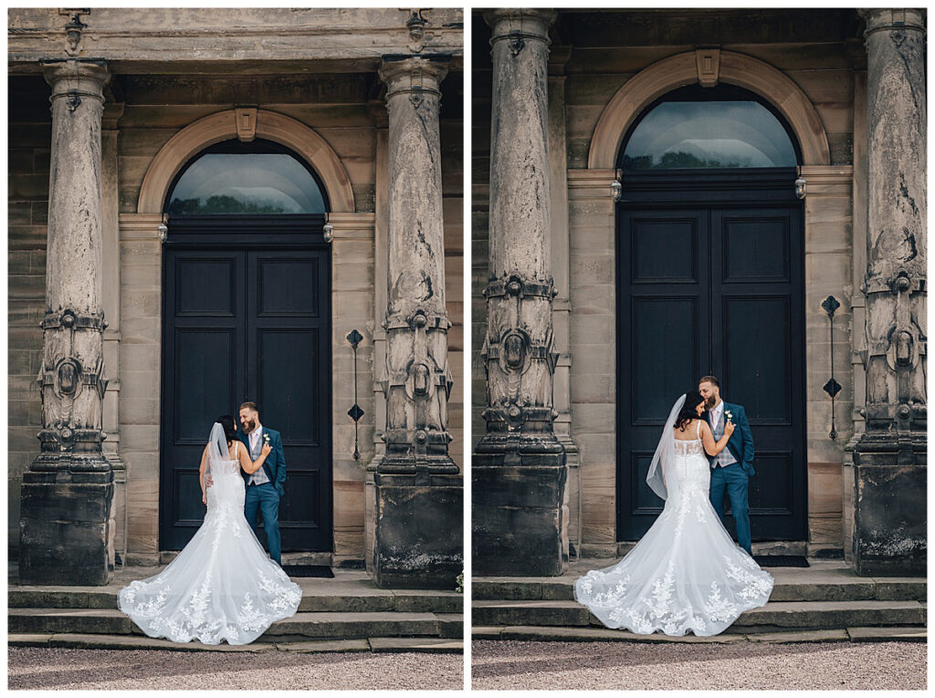 Bride and groom portraits at Sandon Hall Staffordshire
