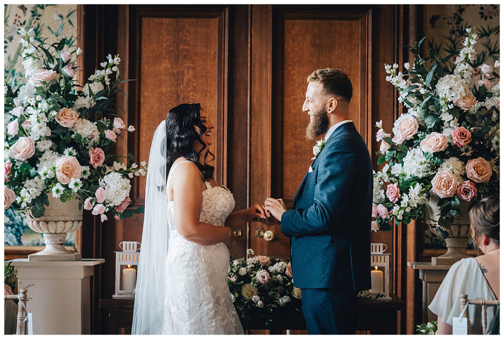 Emotional wedding ceremony at Sandon Hall Staffordshire