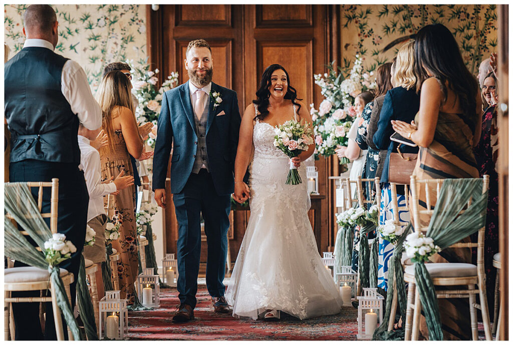 Natural wedding photography inside Sandon Hall