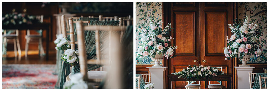 Sandon Hall wedding décor and styling