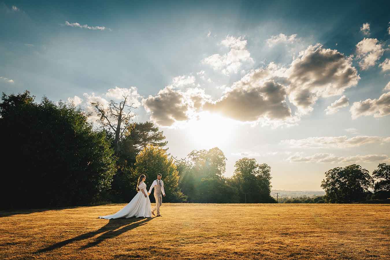 sunset at Sandon Hall 
