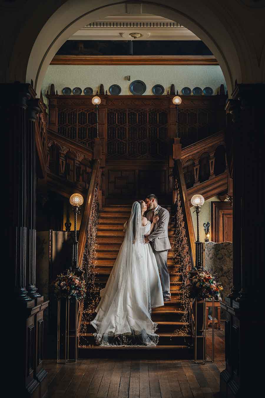 The grand staircase at Sandon Hall